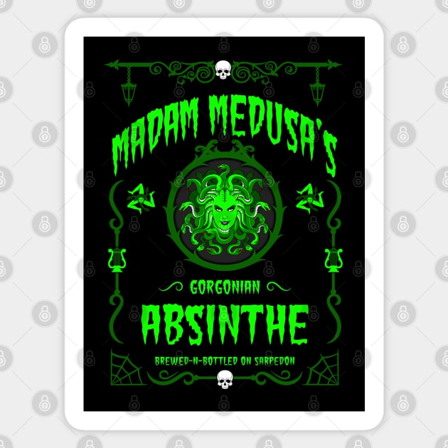 ABSINTHE MONSTERS 17 (MADAM MEDUSA) Sticker by GardenOfNightmares